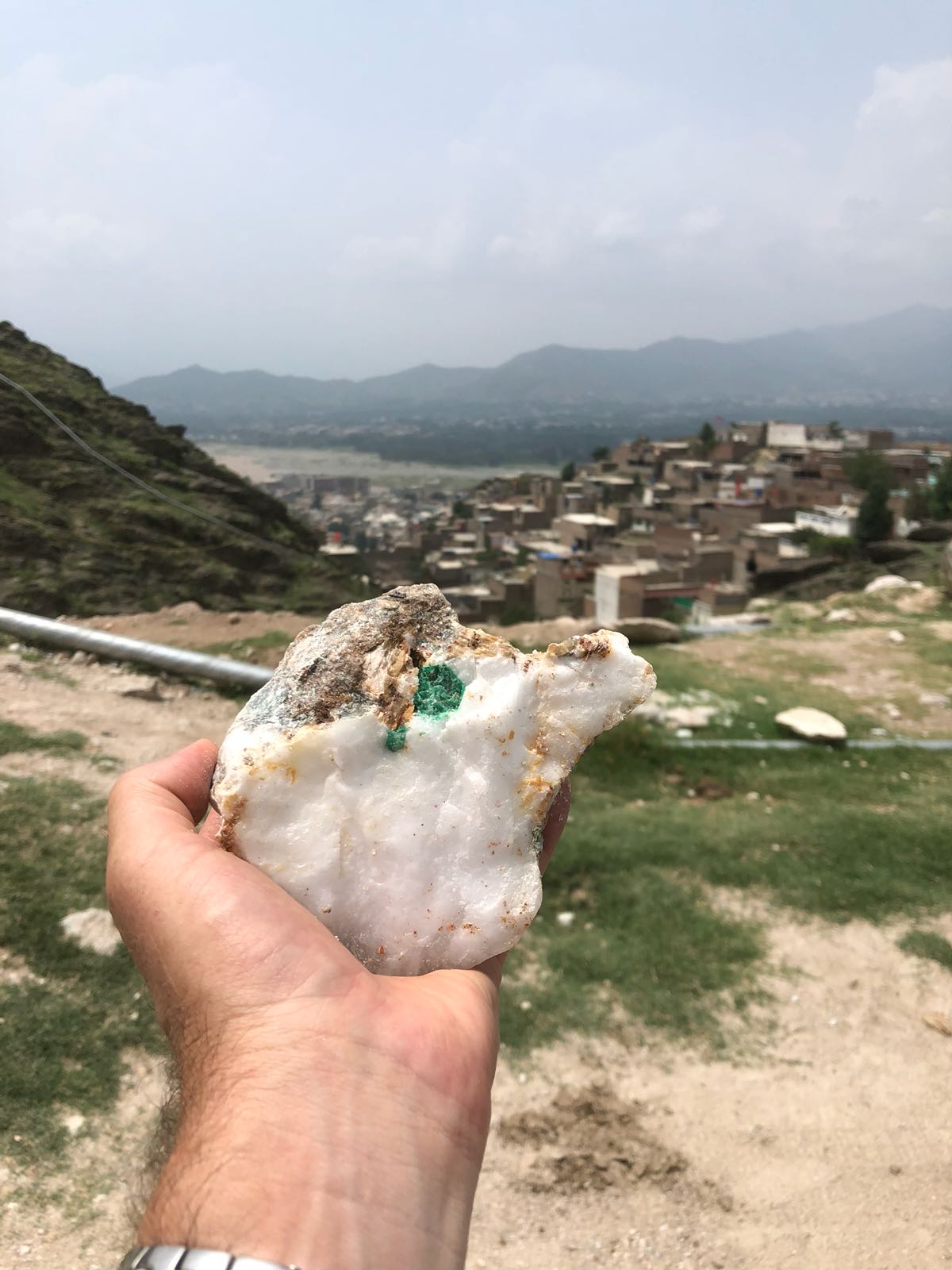 Emerald in its host rock, Swat Valley, Pakistan. (Photo: TDi Sustainability)
